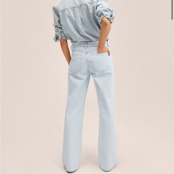 Mango Wideleg jeans with belt NWT size 2 - Picture 2 of 14
